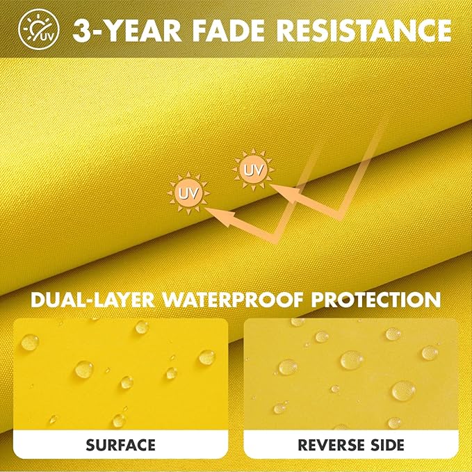 MIULEE Yellow Outdoor Seat Cushion 22x24 Inch Waterproof & 3 Year Fade