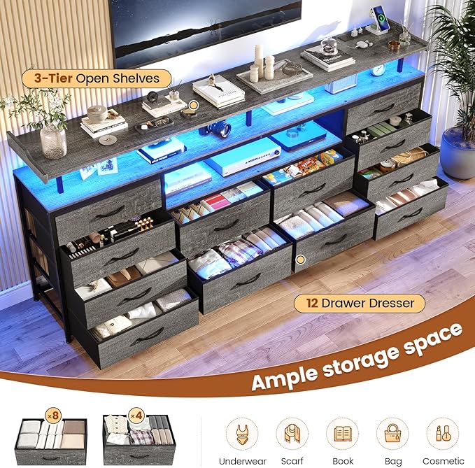 BTHFST 12 Drawers TV Stand Dresser