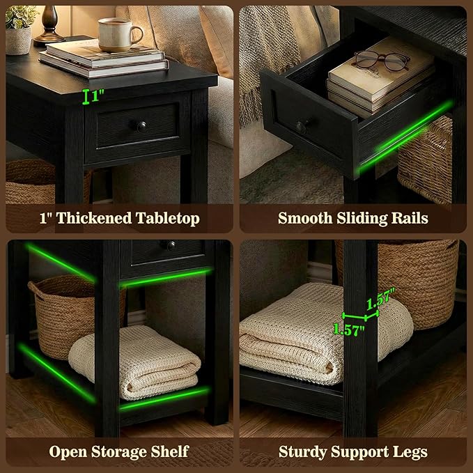 Armocity Narrow End Table Set of 2