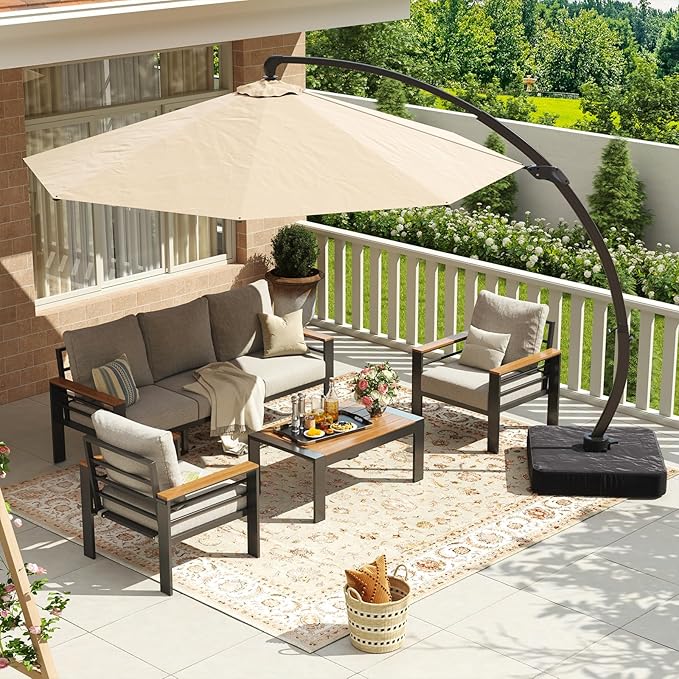 Aoxun Aluminum Patio Furniture Set