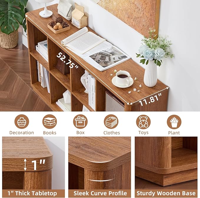 Joaxswe 8 Cube Storage Book Shelf, Floor Standing Wooden Cubby Bookcase