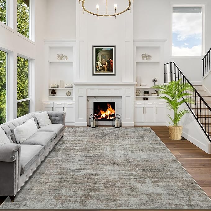 10x14 Area Rugs Washable Rug: Modern Abstract Living Room Rug Soft Anti-Skid
