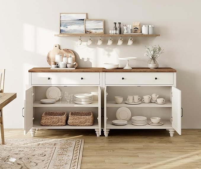 WAMPAT Farmhouse TV Stand for 75 inch TV