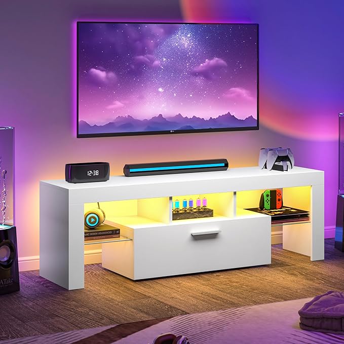 Clikuutory Modern Lighting 51 inch TV Stand