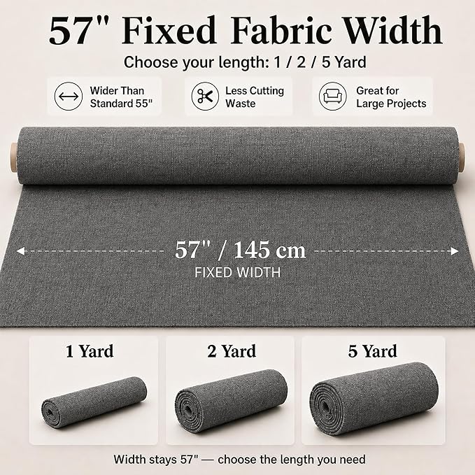 Mini Chenille Linen Blend Upholstery Fabric by the Yard, 57 Inch Wide Soft