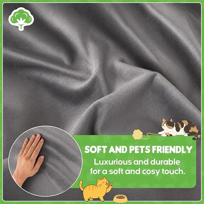 LOllON Velvet Couch Cover for Cats Dogs Kids