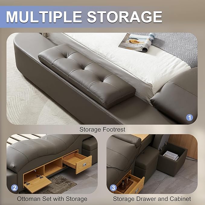 AF ARTISAN FURNITURE Queen Size Smart Multifuncional Bed Frame