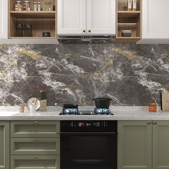BAYYA Golssy Marble Contact Paper