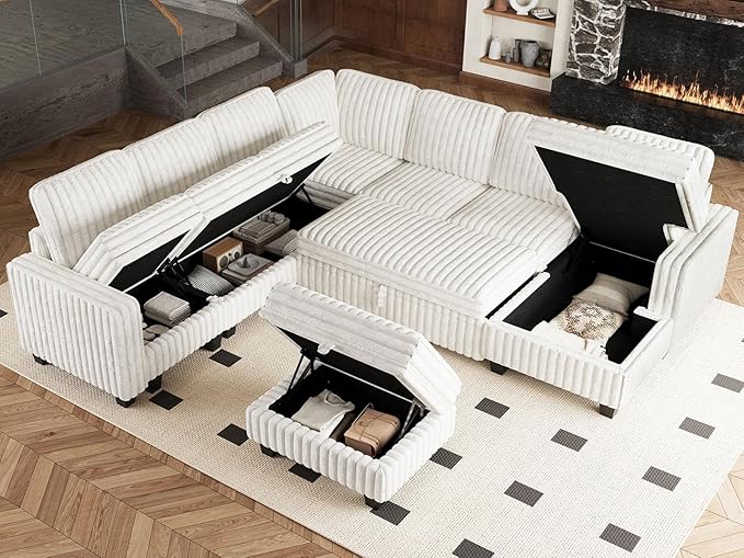 Belffin Corduroy Fabric Loveseat Module