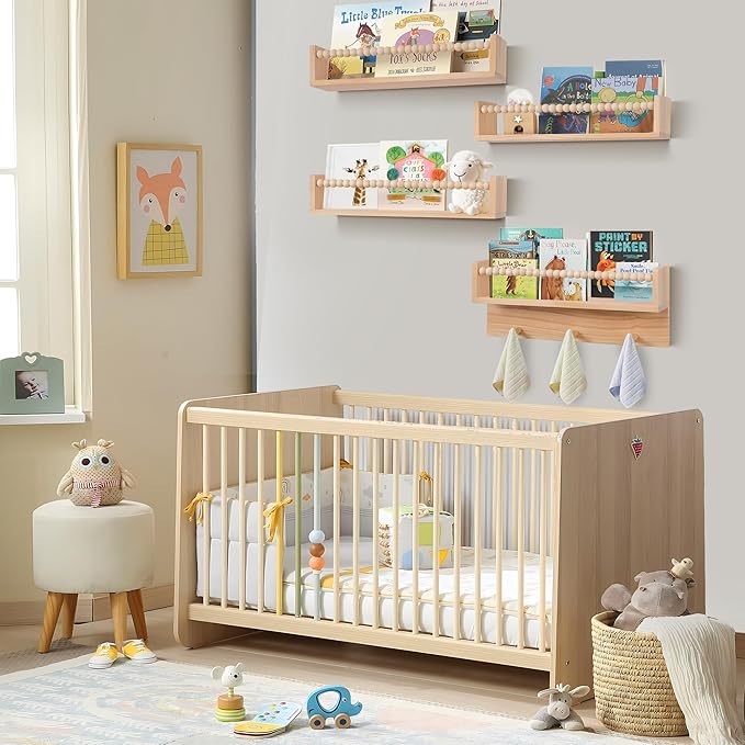 BOMID Wall Bookshelves, Nursery Shelves, Floating Book Shelves
