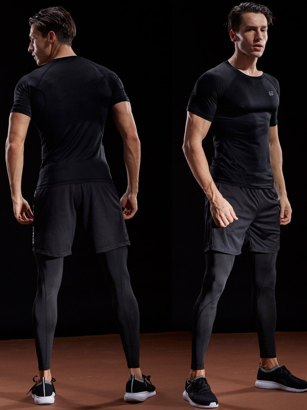 NELEUS Men's 3 Pack Compression Baselayer Athletic Workout T Shirts,5022,Black,Grey,Red,US L,EU XL