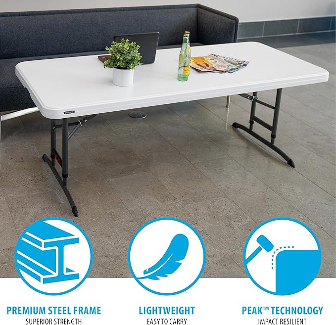 Lifetime 6-Foot Adjustable Height Nesting Table, Commercial