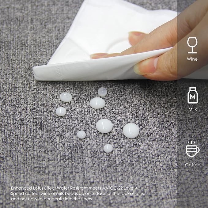 BALCONY & FALCON Round Tablecloth Washable Wrinkle Resistant and Water Proof