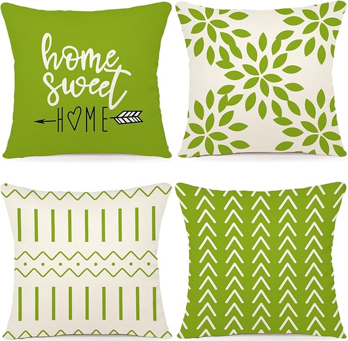 YCOLL Pillow Covers 18x18 Set of 4, Modern Sofa Throw Pillow Cover, Decorative