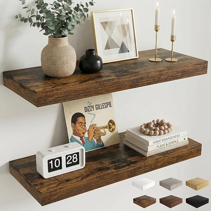 Dreamland 36 inch Floating Shelves, Rustic Wood Floating Wall Shelf