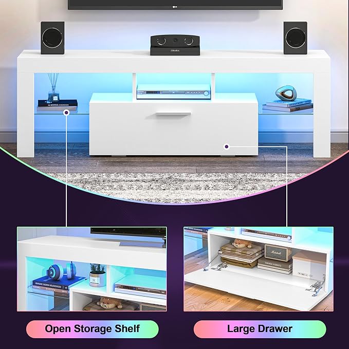 Clikuutory Modern Lighting 51 inch TV Stand