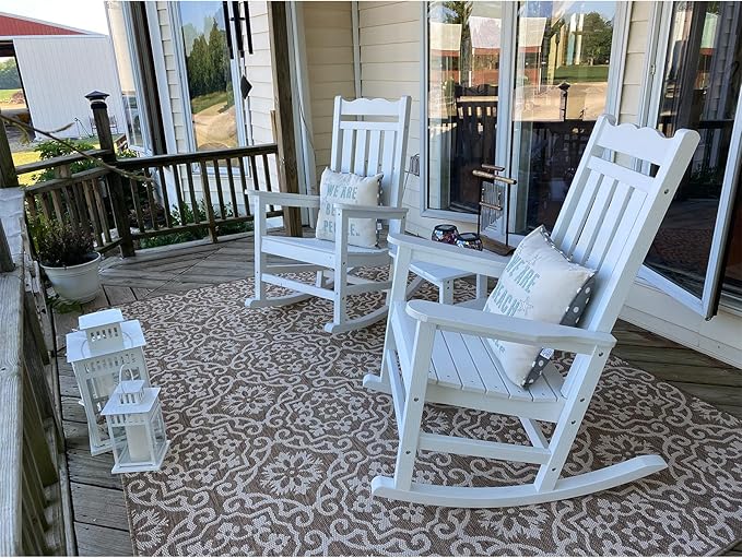 Stoog Set of 2 Outdoor Rocking Chairs, HIPS Plastic Porch Rocker