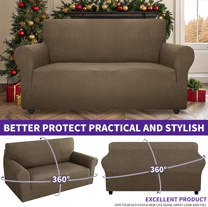 ZNSAYOTX Super Stretch Couch Cover Love Seat Sofa Covers