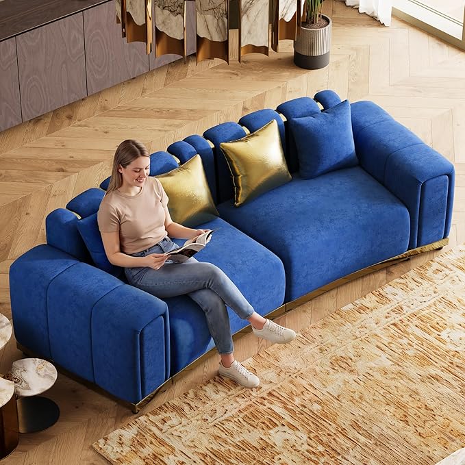 Oversized Velvet Chesterfield Couch