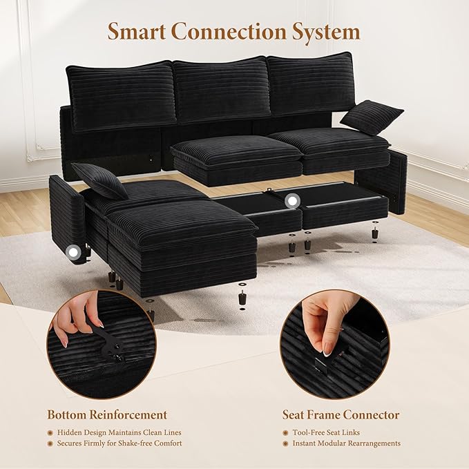 Vesgantti 108" Cloud Couch for Living Room, t6 Seats Deep Seat Sectional