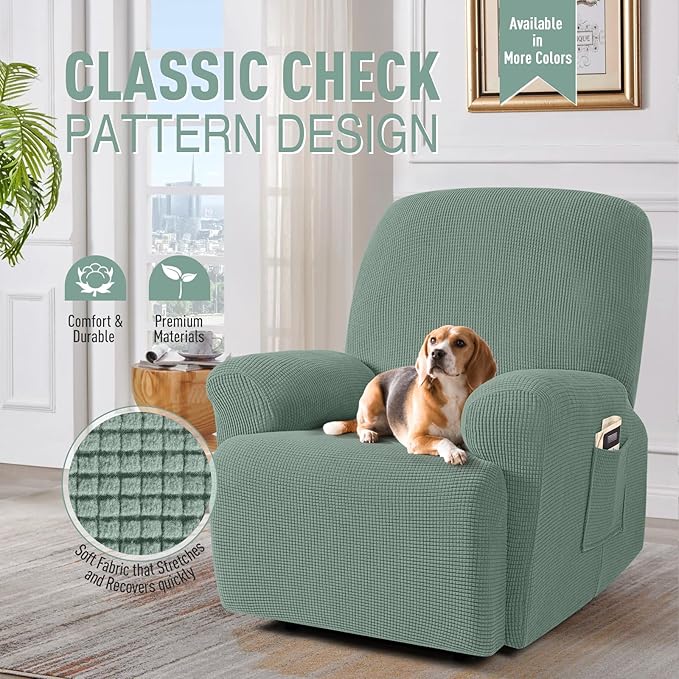 TAOCOCO Oversized Recliner Chair Covers, 1 Seater Streach Recliner Covers Soft