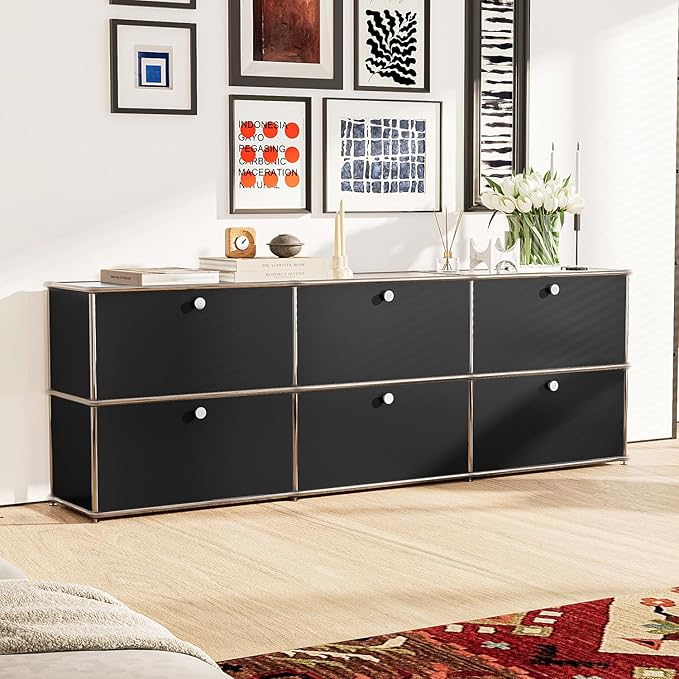 Modern Storage Cabinet Black H, Home Office Cabinet, Versatile Free-Standing