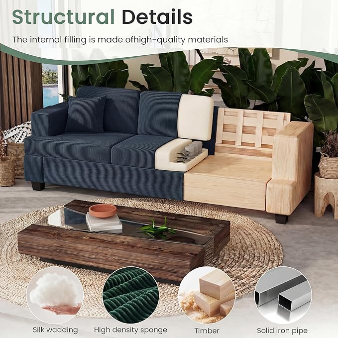 YOUDENOVA 2 Piece Set Comfy Sofa Couch, Loveseat Sofa * 2