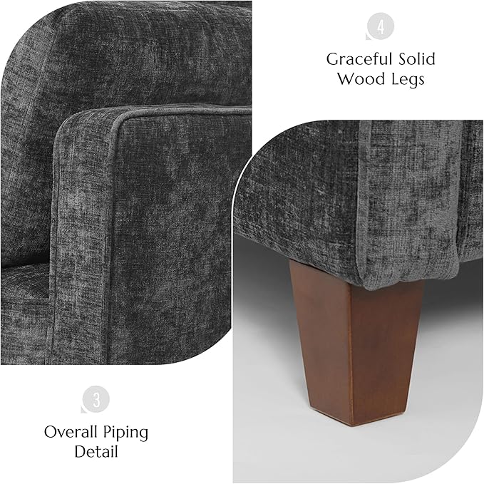 Luxury Oversized Accent Chair, 40.9" Upholstered Piping Single Armchairs