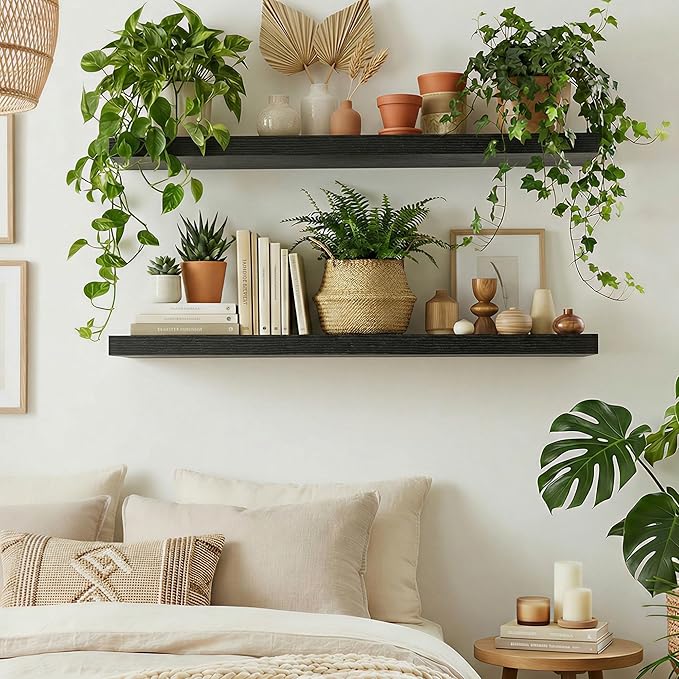 Dreamland 48 inch Floating Shelves, Rustic Wood Floating Wall Shelf