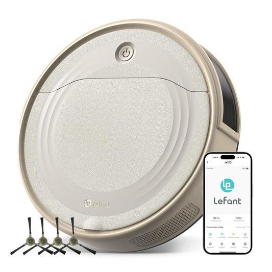 Lefant M310 Robot Vacuum Cleaner-4500Pa Suction, PreciSense Obstacle Avoidance, Brushless Motor, Quite, Slim, 160Mins, Self-Charging Robotic Vacuum, App/Wi-Fi/Alexa, Ideal for Pet Hair Hard Floor