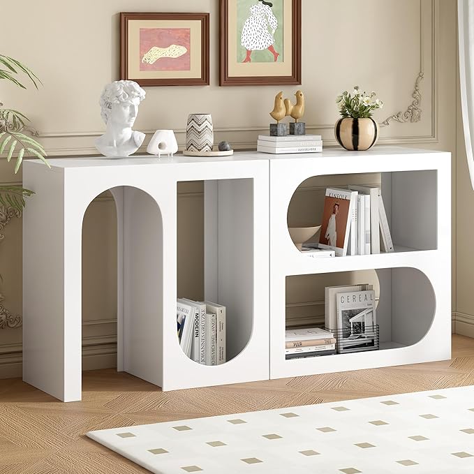 Bookshelf, Modular Storage Shelves Entryway Console Table Organizer