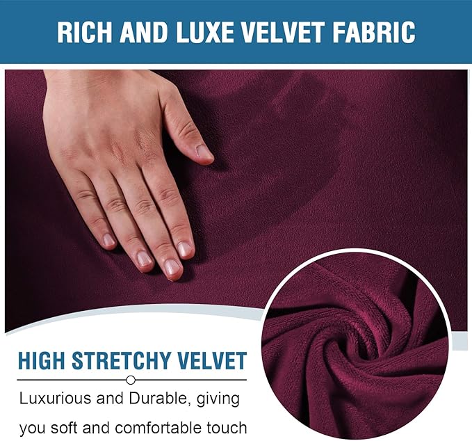 H.VERSAILTEX Velvet Stretch Recliner Couch Covers 4-Pieces Style Recliner Chair