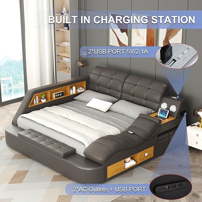 AF ARTISAN FURNITURE Queen Size Smart Multifuncional Bed Frame