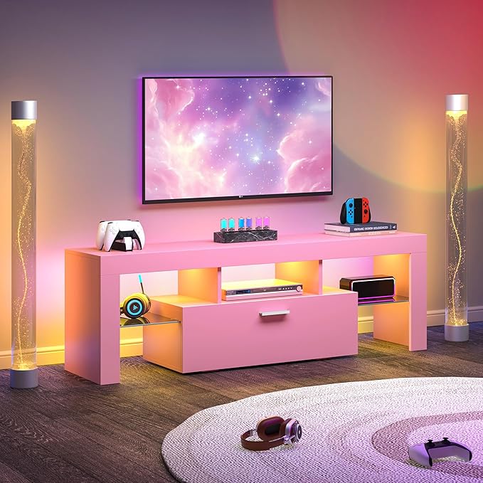 Clikuutory Modern Lighting 51 inch TV Stand