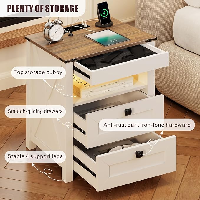HWB LED Nightstand Set of 2