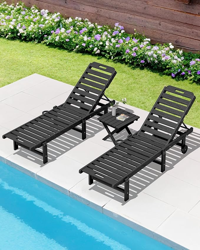 SERWALL Folding Outdoor Side Table Set of 2, Portable Adirondack Side Table
