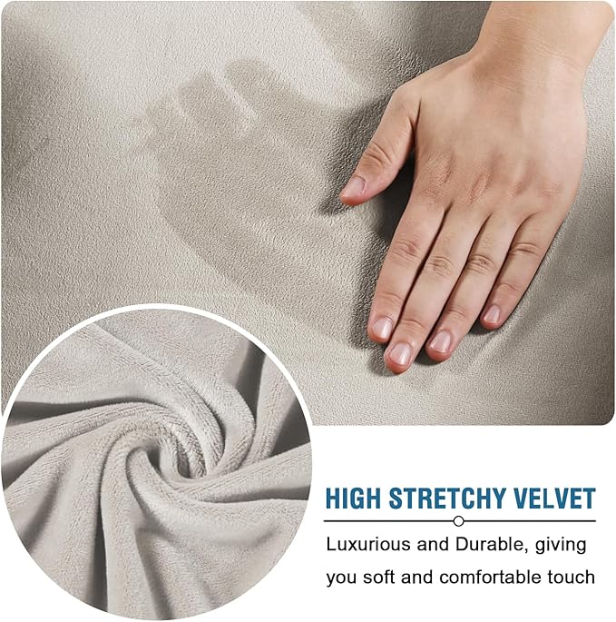 H.VERSAILTEX Modern Velvet Plush 4 Piece High Stretch Sofa Slipcover Sofa Cover