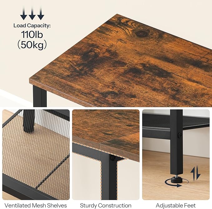 HOOBRO TV Stand with Charging Station to 55 Inches, LED Entertainment Center