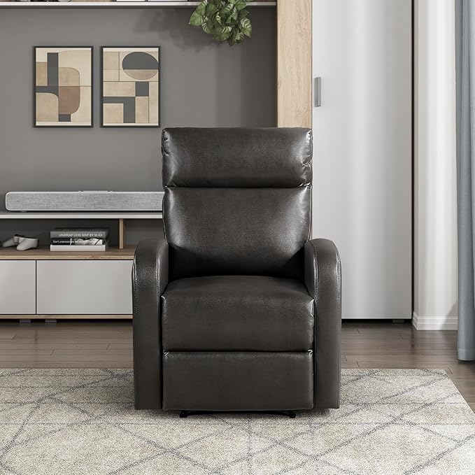 Lexicon Manual Recliner Chair, Faux Leather Reclining Chair, Wall Hugger