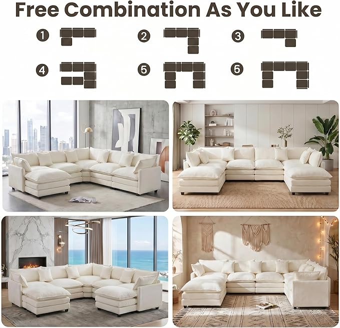 111.4" V-Shaped Corner Couch Sectional