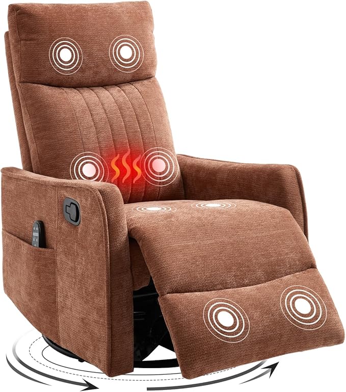 Trustyue Swivel Rocker Recliner Chair, 360° Swivel Recliner