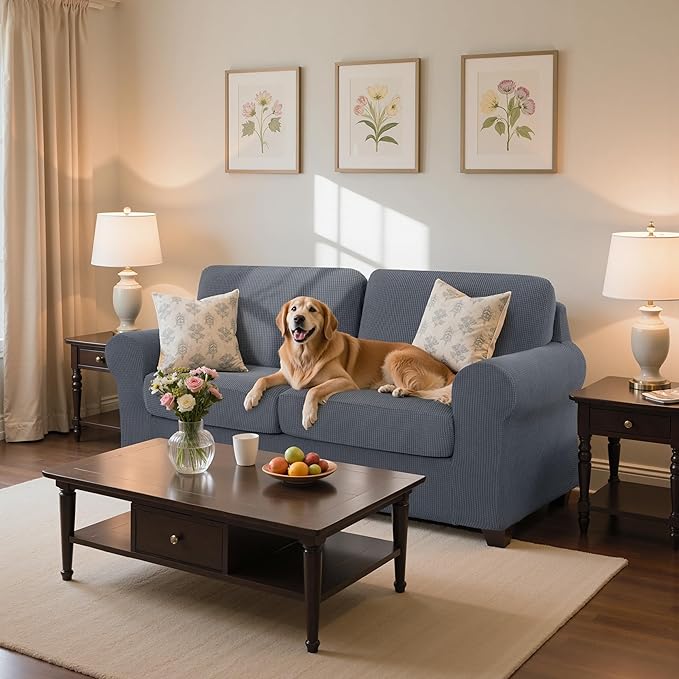 SUBRTEX 5 Piece Stretch Loveseat Slipcover, Couch Cover