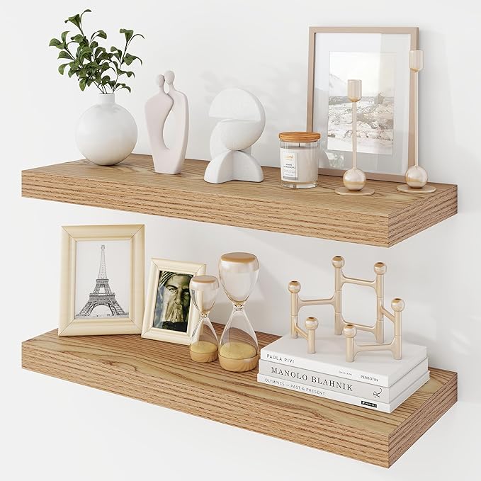 Acovy 24 Inch Floating Shelves, 9.3" Deep Floating Shelf Wall Mounted, Rustic