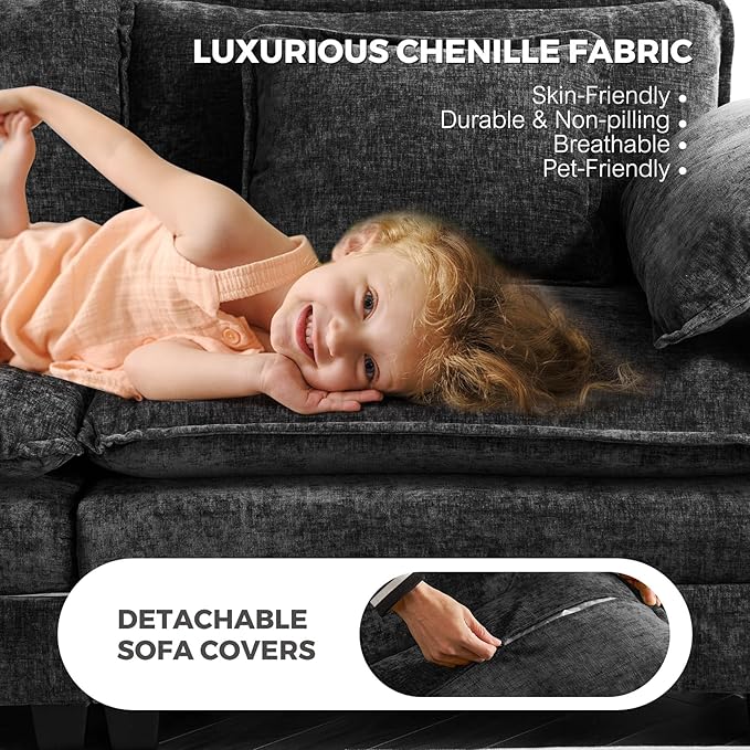 ELUCHANG 116" Luxury Modular Sectional Sofa, Comfy Deep Seat Cloud Couch
