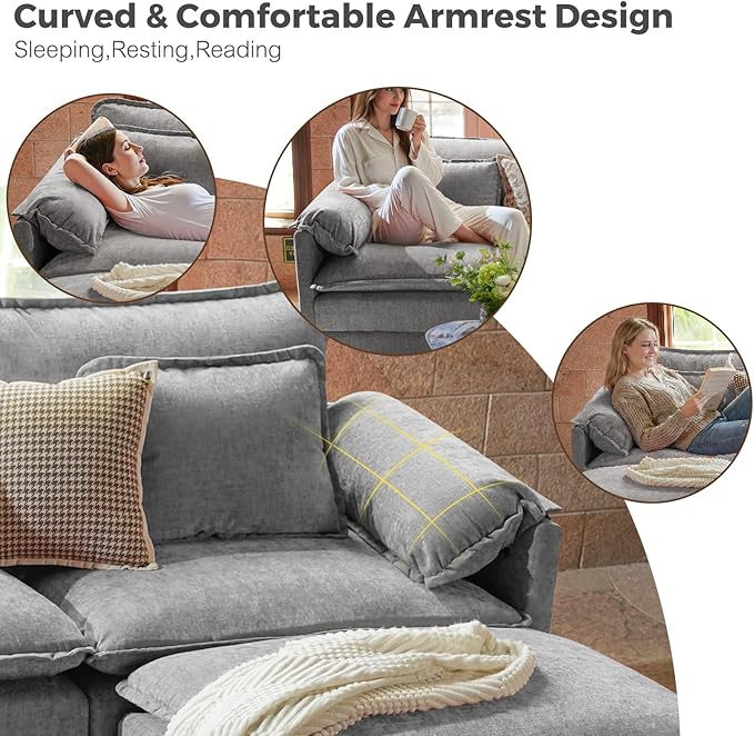 ELUCHANG Oversized 153" Modular Sectional Sofa, Comfy Cloud Couch, L Shaped