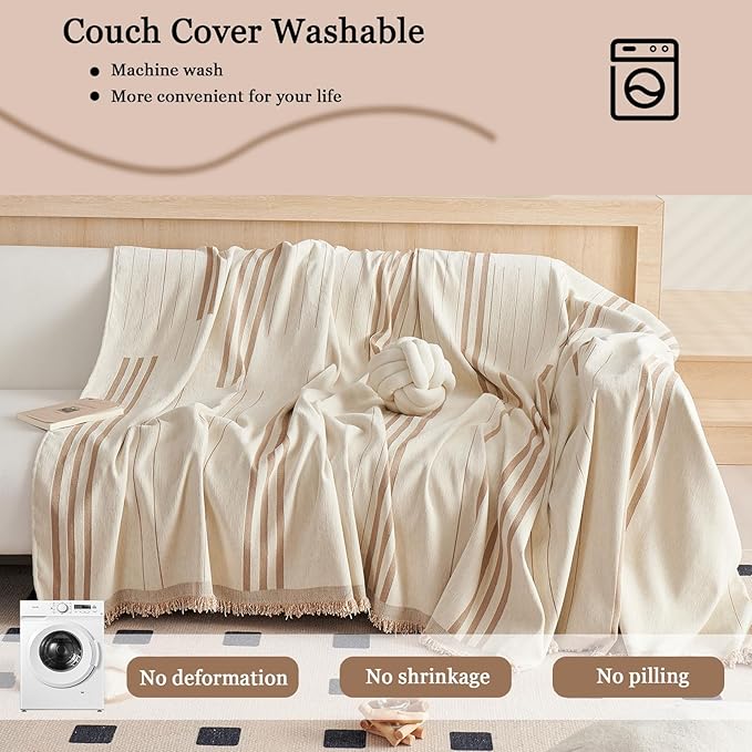 DREAMINGO Couch Cover Reversible Chenille 3 Seat Sofa Covers