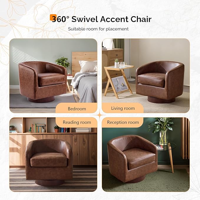 VINGLI 360°Swivel Accent Chairs Set of 2
