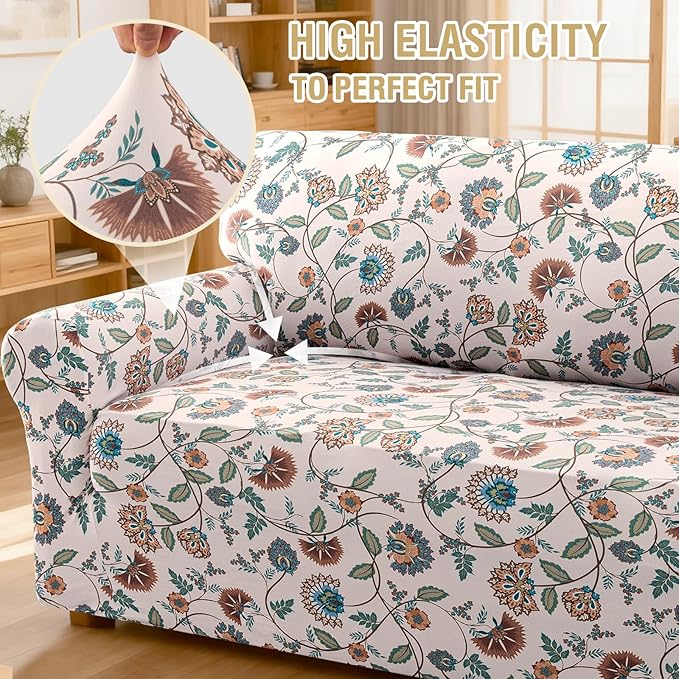 H.VERSAILTEX Printed Couch Covers Printed Sofa Cover High Stretch Couch Cover