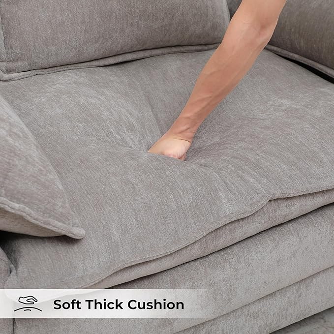 Modern Oversized Accent Chairs Set of 2, Chenille Cloud Sofa Chair