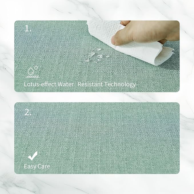 BALCONY & FALCON Placemats Set of 6 Faux Linen Cloth Place Mats Washable